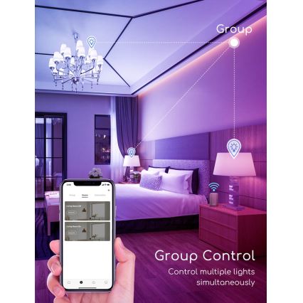 LED RGBW Aptumšojama spuldze C37 E27/7W/230V 3000-6500K Wi-Fi - Aigostar