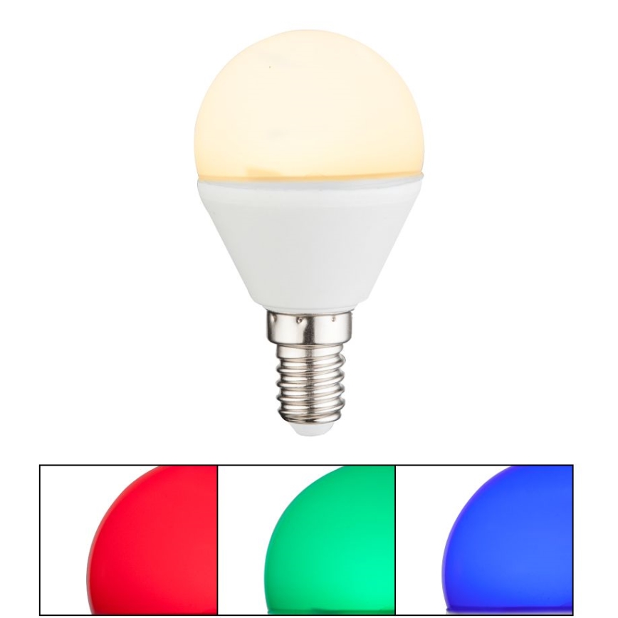 LED RGBW Aptumšojama spuldze E14/4,9W/230V 2700K + tālvadības pults - Globo