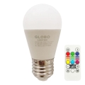 LED RGBW Aptumšojama spuldze E27/6W/230V 3000K + tālvadības pults - Globo