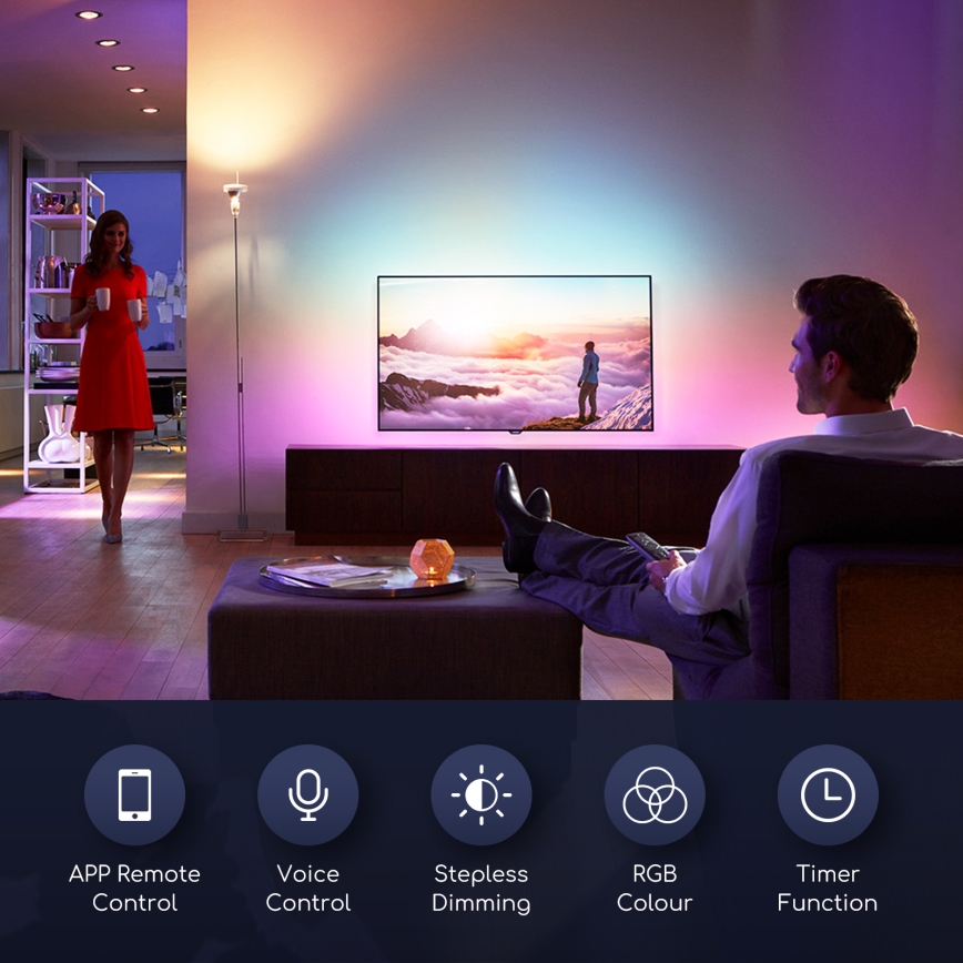 LED RGBW Aptumšojama spuldze G45 E14/7W/230V 3000-6500K Wi-Fi - Aigostar