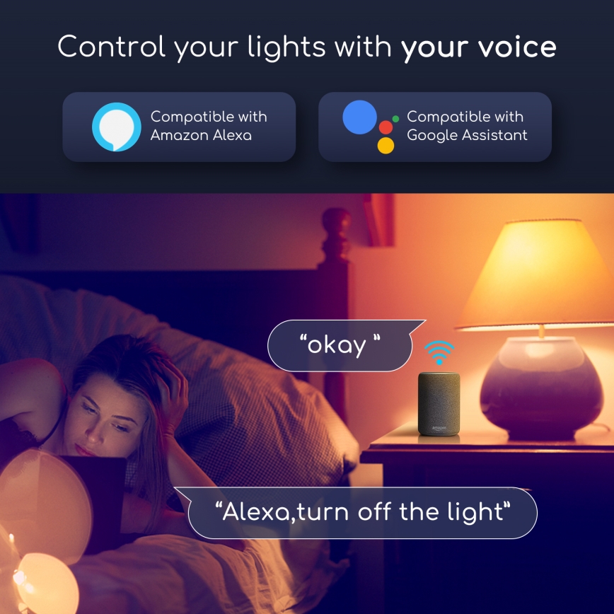 LED RGBW Aptumšojama spuldze G45 E14/7W/230V 3000-6500K Wi-Fi - Aigostar