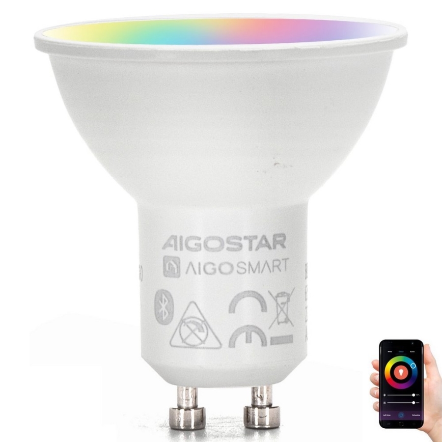 LED RGBW Aptumšojama spuldze GU10/4,9W/230V 2700-6500K - Aigostar