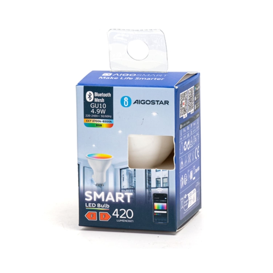 LED RGBW Aptumšojama spuldze GU10/4,9W/230V 2700-6500K - Aigostar
