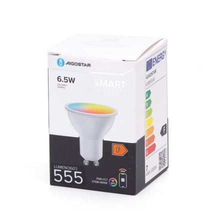 LED RGBW Aptumšojama spuldze GU10/6,5W/230V 2700-6500K Wi-Fi - Aigostar