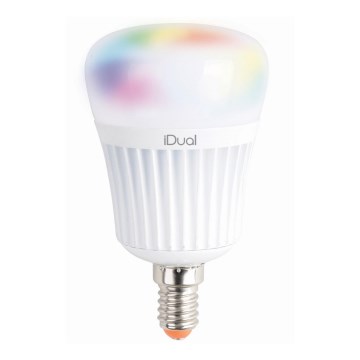 LED RGBW Aptumšojama spuldze iDual E14/7W/230V 2200-6500K