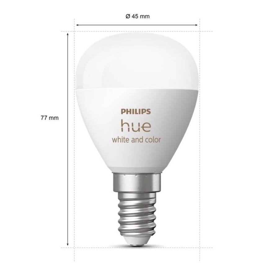 LED RGBW Aptumšojama spuldze Philips Hue White And Color Ambiance P45 E14/5,1W/230V 2000-6500K