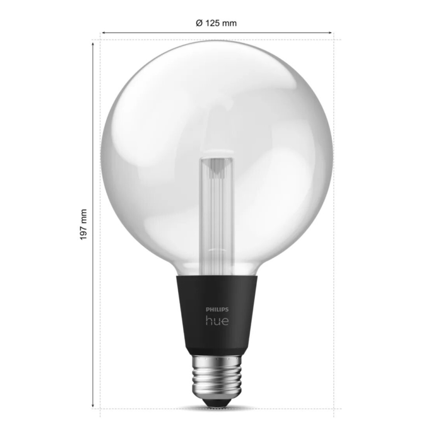 LED RGBW Aptumšojama spuldze Philips Hue White And Color Ambiance G125 E27/6,8W/230V 2000-6500K