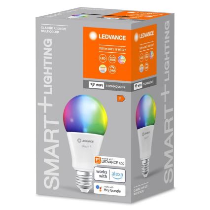 LED RGBW Aptumšojama spuldze SMART+ E27/14W/230V 2700-6500K Wi-Fi - Ledvance