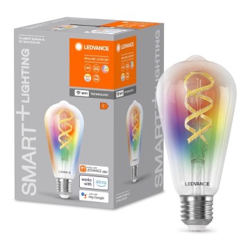 LED RGBW Aptumšojama spuldze SMART+ FILAMENT EDISON ST64 E27/4,8W/230V 2700-6500K Wi-Fi - Ledvance