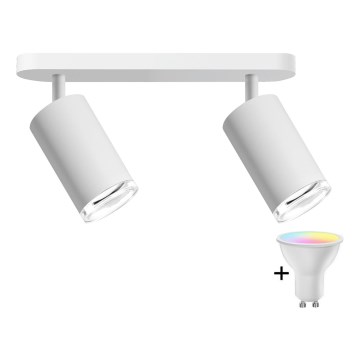 LED RGBW aptumšojams vannas istabas virziena gaismeklis TURYN 2xGU10/6,5W/230V 2700-6500K Wi-Fi IP44 balts