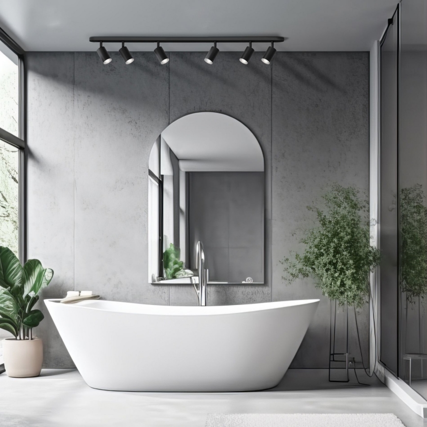 LED RGBW ar regulējamu spilgtumu vannas istabas spota gaismeklis TURYN 6xGU10/6,5W/230V 2700-6500K Wi-Fi IP44 melns