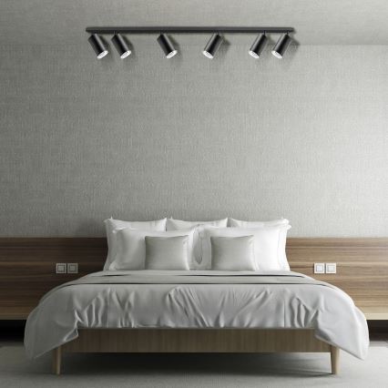 LED RGBW ar regulējamu spilgtumu vannas istabas spota gaismeklis TURYN 6xGU10/6,5W/230V 2700-6500K Wi-Fi IP44 melns