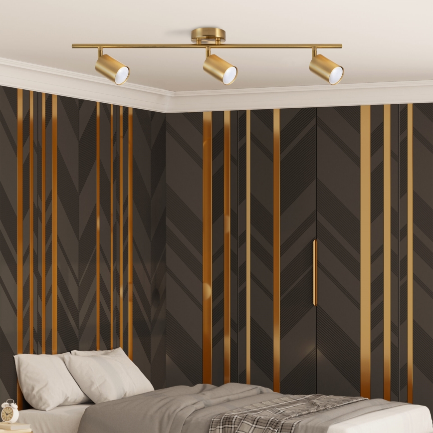 LED RGBW regulējams virziena gaismeklis GOLDI 3xGU10/6W/230V 3000K Wi-Fi zelta