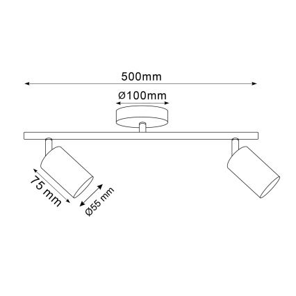 LED RGBW dimmējams virziena gaismeklis GOLDIE 2xGU10/4,8W/230V 3000K zelta + tālvadības pults