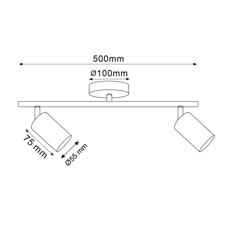LED RGBW dimmējams virziena gaismeklis GOLDIE 2xGU10/4,8W/230V 3000K zelta + tālvadības pults