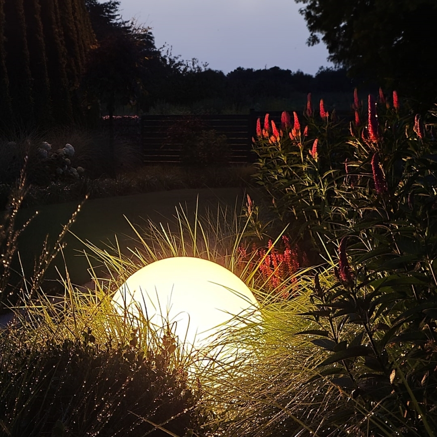 LED RGBW ar regulējamu spilgtumu āra lampa GLOBO 1xE27/12W/230V 2700-6500K diametrs 30 cm IP44 Wi-Fi