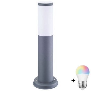 LED RGBW ar regulējamu spilgtumu āra lampa OSLO 1xE27/6,5W/230V 2700-6500K Wi-Fi 45 cm IP44 antracīts