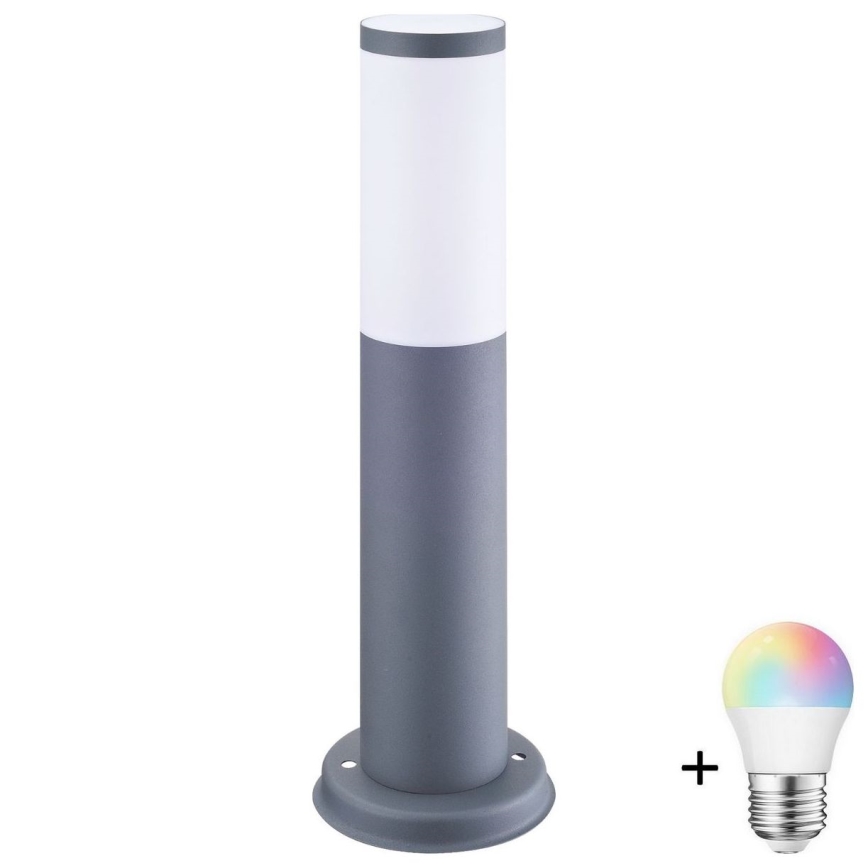 LED RGBW ar regulējamu spilgtumu āra lampa OSLO 1xE27/6,5W/230V 2700-6500K Wi-Fi 45 cm IP44 antracīts