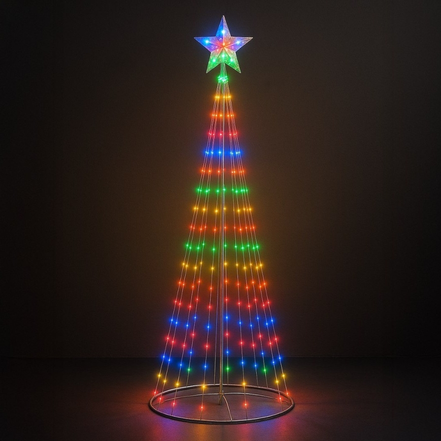 LED RGBW ar regulējamu spilgtumu āra Ziemassvētku dekorācija LED/4W/230V 180 cm IP44 egle + tālvadība