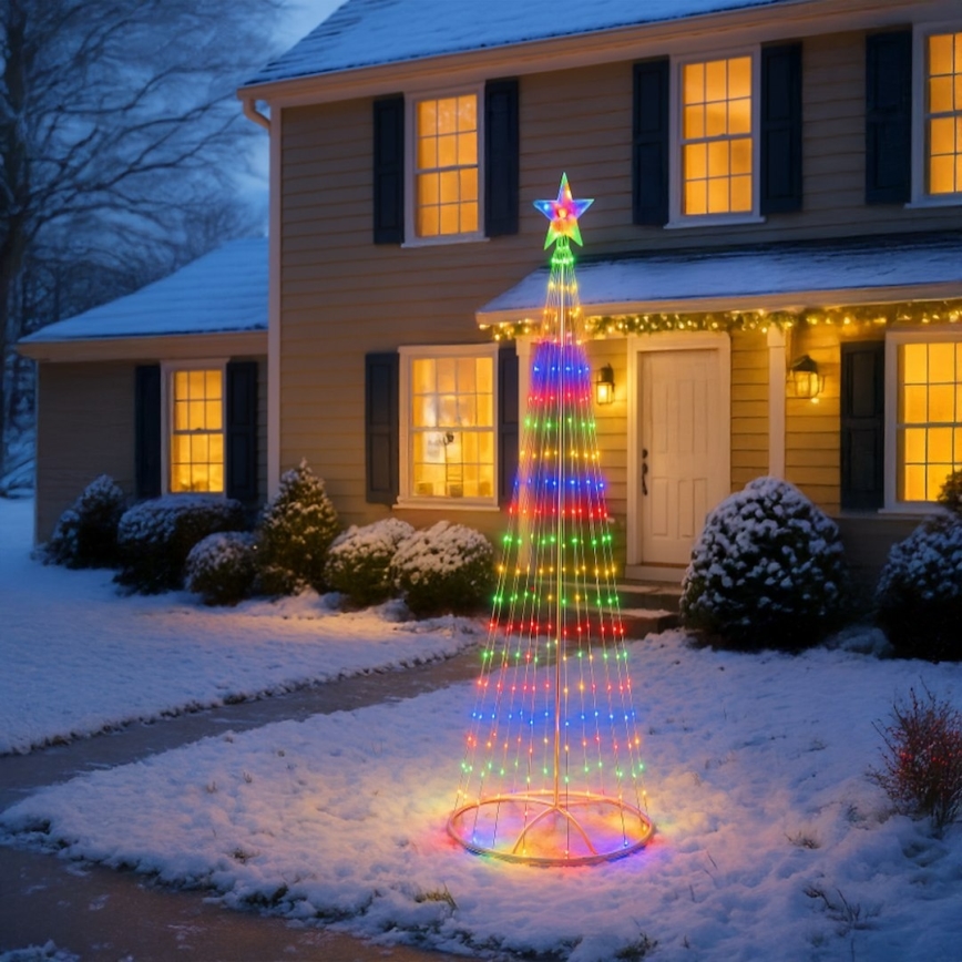 LED RGBW ar regulējamu spilgtumu āra Ziemassvētku dekorācija LED/4W/230V 180 cm IP44 egle + tālvadība