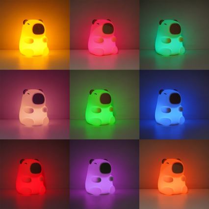 LED RGBW uzlādējama skārienjūtīga bērnu naktsgaisma ar regulējamu spilgtumu KAPYBARA LED/0,45W/5V 800 mAh