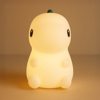 Uzlādējama, skārienjūtīga LED RGBW bērnu naktslampa ar regulējamu spilgtumu DINO LED/1W/5V 1200 mAh