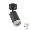 LED RGBW ar regulējamu spilgtumu vannas istabas punktgaismeklis TURYN 1xGU10/6,5W/230V 2700-6500K Wi-Fi IP44 melns