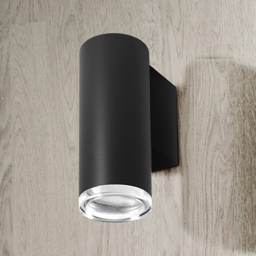 LED RGBW dimējams vannas istabas sienas gaismeklis TURYN 1xGU10/4,8W/230V 3000K IP44 melns + tālvadības pults