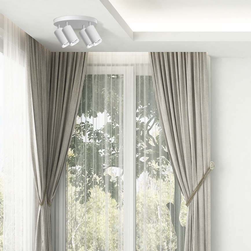 LED RGBW Regulējams vannas istabas punktveida gaismeklis TURYN 4xGU10/4,8W/230V 3000K IP44 balts + tālvadība