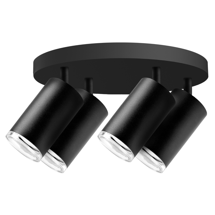 LED RGBW ar regulējamu spilgtumu vannas istabas punktveida gaismeklis TURYN 4xGU10/4,8W/230V 3000K IP44 melns + ar tālvadības pulti