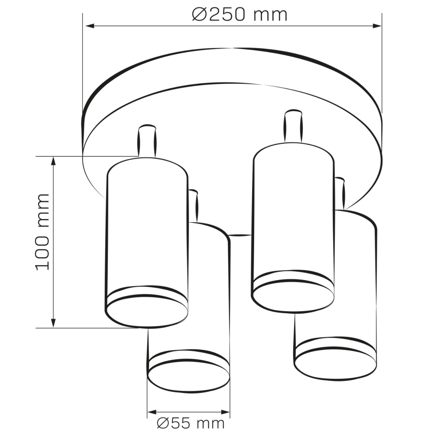 LED RGBW ar regulējamu spilgtumu vannas istabas punktveida gaismeklis TURYN 4xGU10/4,8W/230V 3000K IP44 melns + ar tālvadības pulti