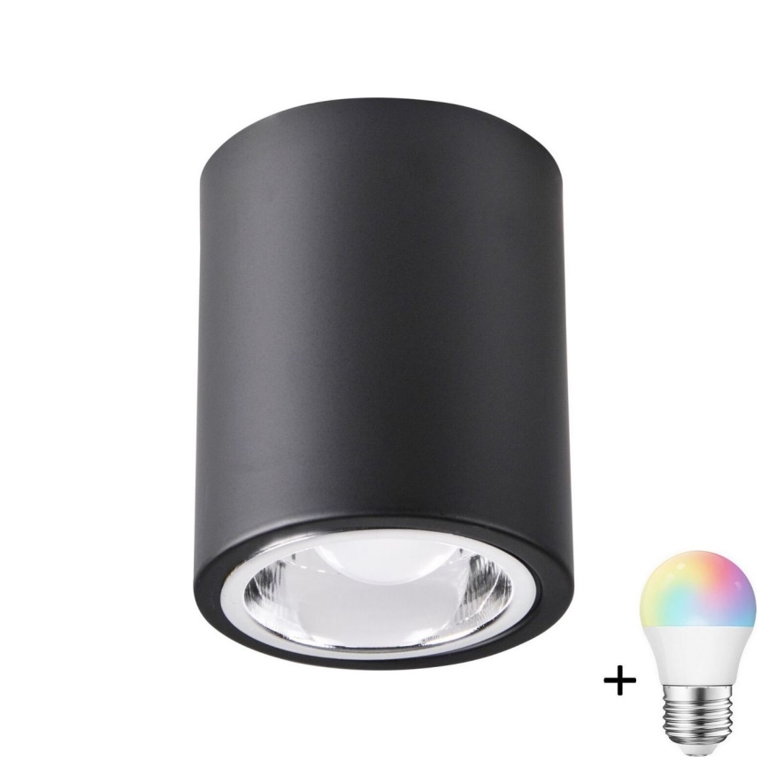 LED RGBW ar regulējamu spilgtumu virziena gaismeklis JUPITER 1xE27/6,5W/230V 2700-6500K Wi-Fi Ø 9,8 cm melns