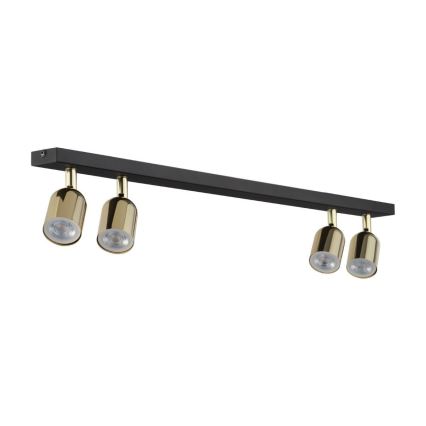 LED RGBW ar regulējamu spilgtumu virziena gaismeklis TOP 4xGU10/6,5W/230V 2700-6500K melna/zelta