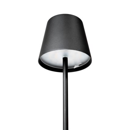 LED RGBW aptumšojama āra uzlādējama lampa LED/1,5W/4000 mAh 3000K IP44 melna