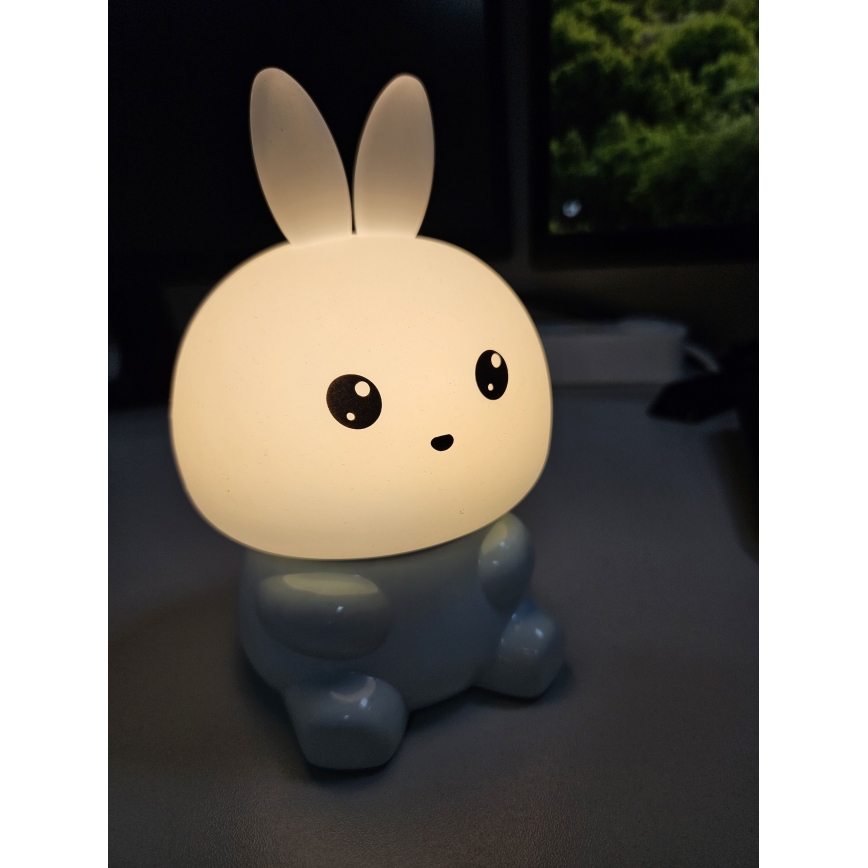 LED RGBW Bērnu pieskāriena lampa LED/1W/5V USB 1200 mAh zaķis