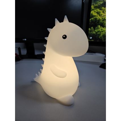 LED RGBW Bērnu skārienvadāma lampa LED/1W/5V USB 1200 mAh dinozaurs