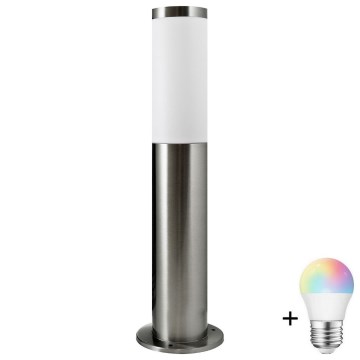 LED RGBW dimējama āra lampa LIVIA 1xE27/6,5W/230V 2700-6500K Wi-Fi 45 cm IP44 sudraba