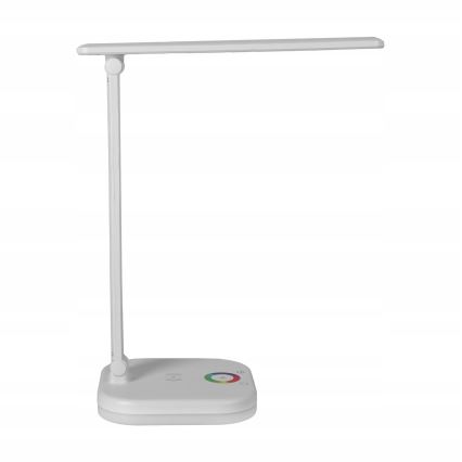 LED RGBW dimējama galda lampa ar bezvadu uzlādi LED/7W/5V USB balta
