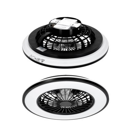 VENTELUX LED RGBW dimējams griestu gaismeklis ar ventilatoru LED/48W/230V 3000/4000/6500K Ø 48,5 cm melns + ar tālvadības pulti