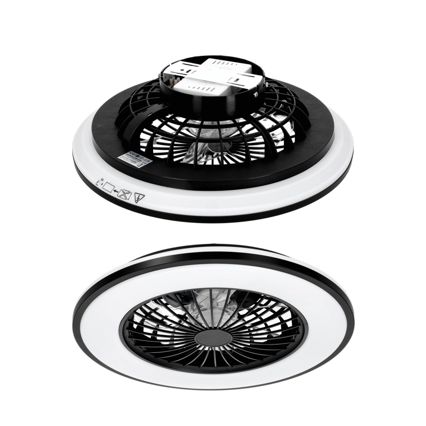 VENTELUX LED RGBW dimējams griestu gaismeklis ar ventilatoru LED/48W/230V 3000/4000/6500K Ø 48,5 cm melns + ar tālvadības pulti
