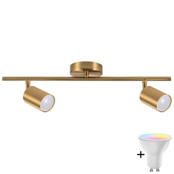 LED RGBW dimējams punktveida gaismeklis GOLDI 2xGU10/6,5W/230V 2700-6500K Wi-Fi zelta