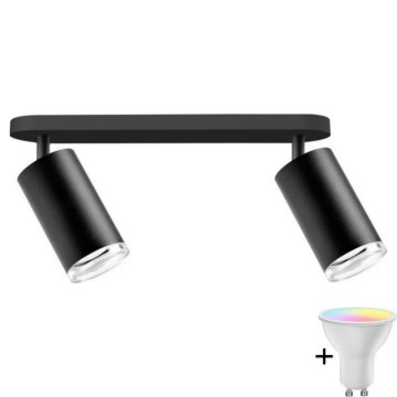 LED RGBW Dimējams vannas istabas gaismeklis TURYN 2xGU10/6,5W/230V 2700-6500K Wi-Fi IP44 melns