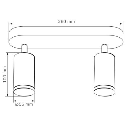 LED RGBW Dimējams vannas istabas gaismeklis TURYN 2xGU10/6,5W/230V 2700-6500K Wi-Fi IP44 melns