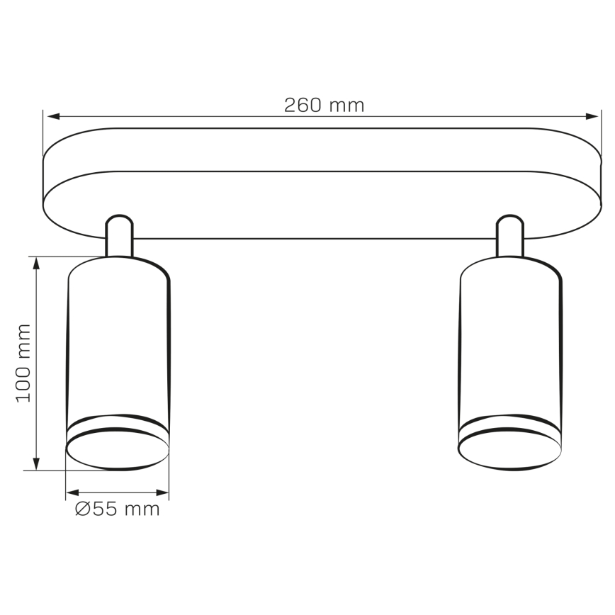 LED RGBW Dimējams vannas istabas gaismeklis TURYN 2xGU10/6,5W/230V 2700-6500K Wi-Fi IP44 melns