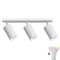 LED RGBW Dimējams vannas istabas gaismeklis TURYN 3xGU10/6,5W/230V 2700-6500K Wi-Fi IP44 balts