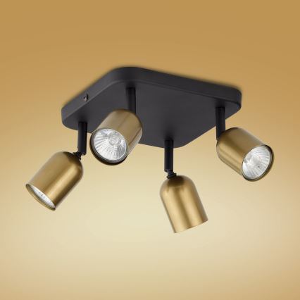 LED RGBW dimējams virziena gaismeklis TOP 4xGU10/6,5W/230V 2700-6500K zeltaina/melna