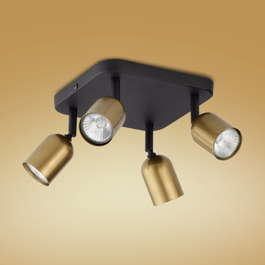 LED RGBW dimējams virziena gaismeklis TOP 4xGU10/6,5W/230V 2700-6500K zeltaina/melna