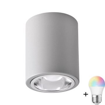 LED RGBW dimmable spot light JUPITER 1xE27/6,5W/230V 2700-6500K Wi-Fi diameter 9,8 cm gray