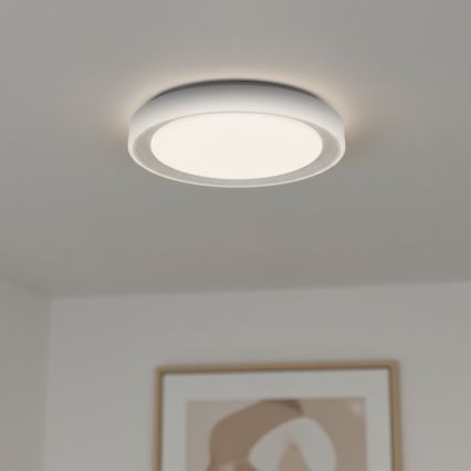 LED RGBW dimējama griestu lampa MELO, LED 36 W / 230 V, 3000–6000 K, diametrs 39 cm, balta + tālvadības pults
