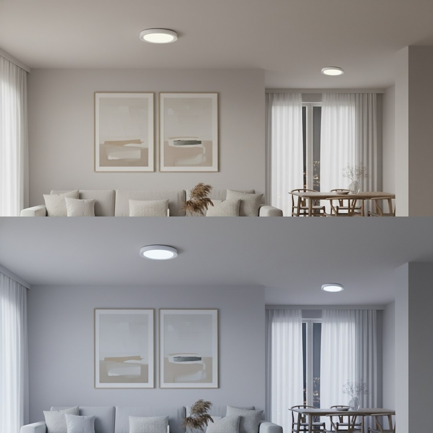 LED RGBW dimējama griestu lampa MELO, LED 36 W / 230 V, 3000–6000 K, diametrs 39 cm, balta + tālvadības pults